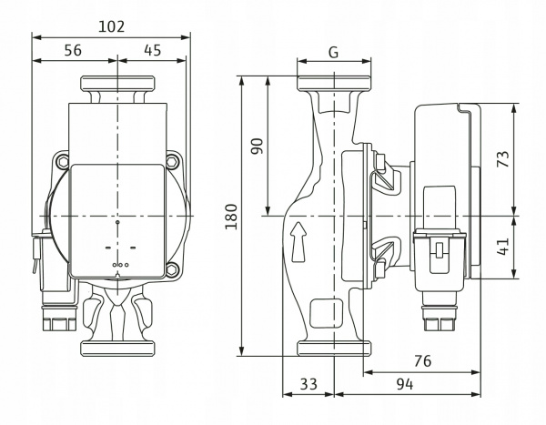 Насос циркуляционный WILO 25/1-6 Atmos Pico 130 мм
